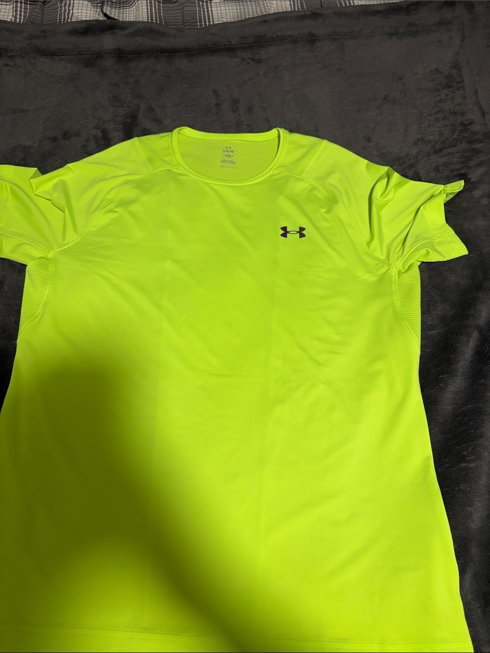 Under Armour Rush Vent High-Vis Lime Green Short Sleeve Tee